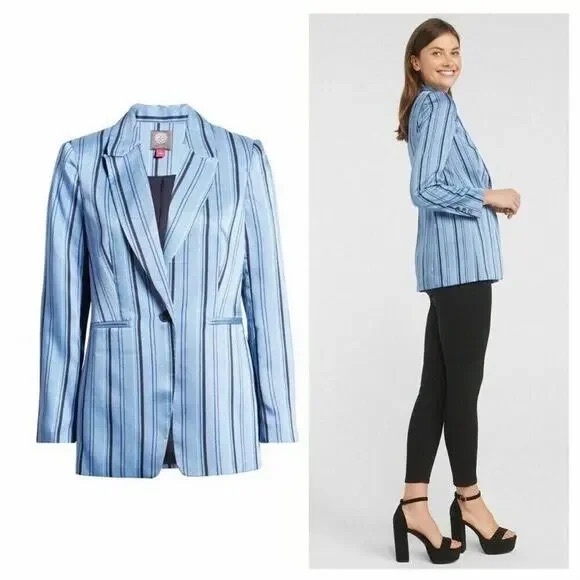 Vince Camuto Blue Striped Blazer - Picture 6 of 6